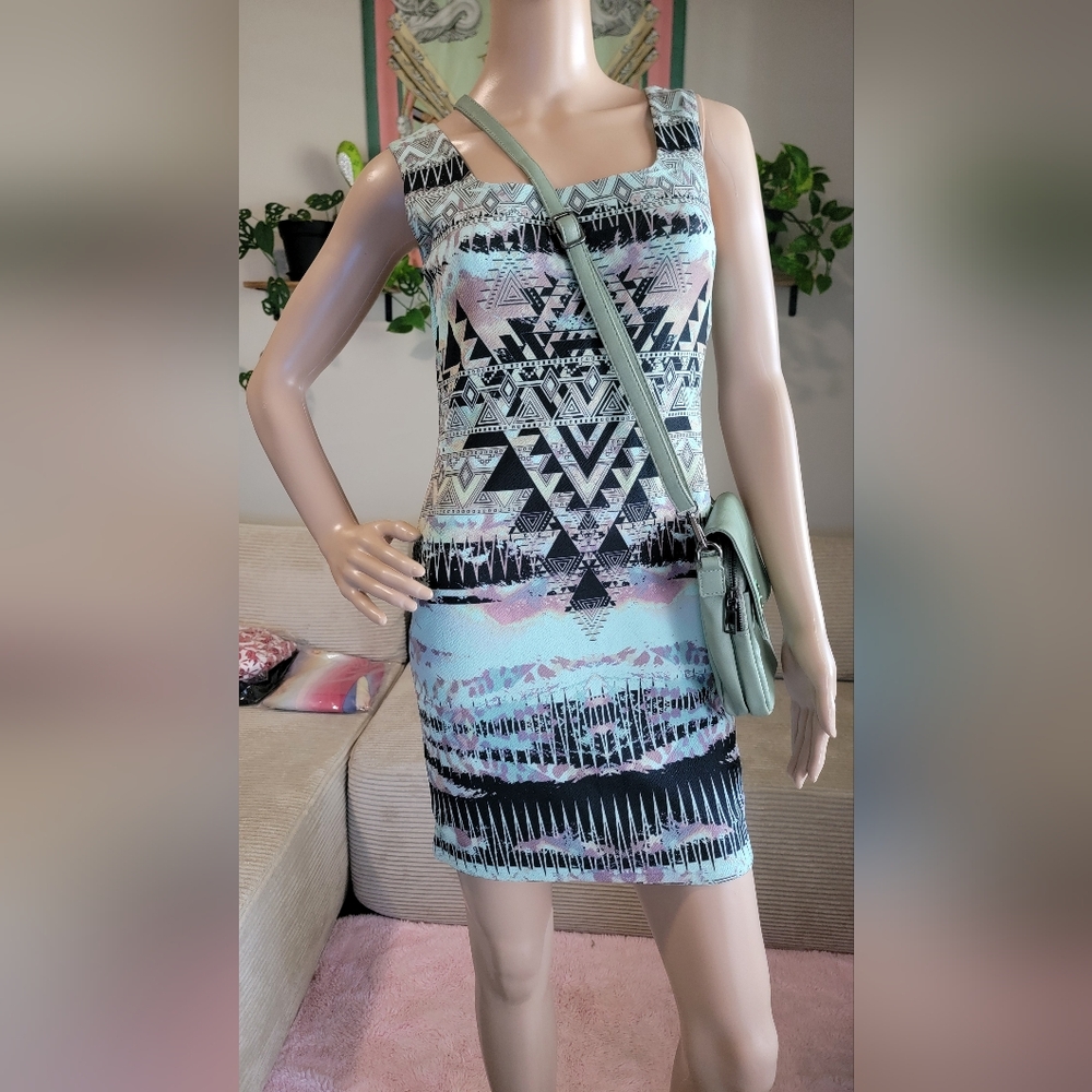 Bundle Stylish Stretchy Geometric Patterned Dress… - image 1